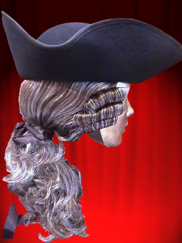 Sombrero pirata de tricornio de plumas de encaje negro y rojo para mujer,  Negro 