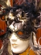 MASCHERA VENEZIA VISO SPATOLATO DECORATO CON PIUME